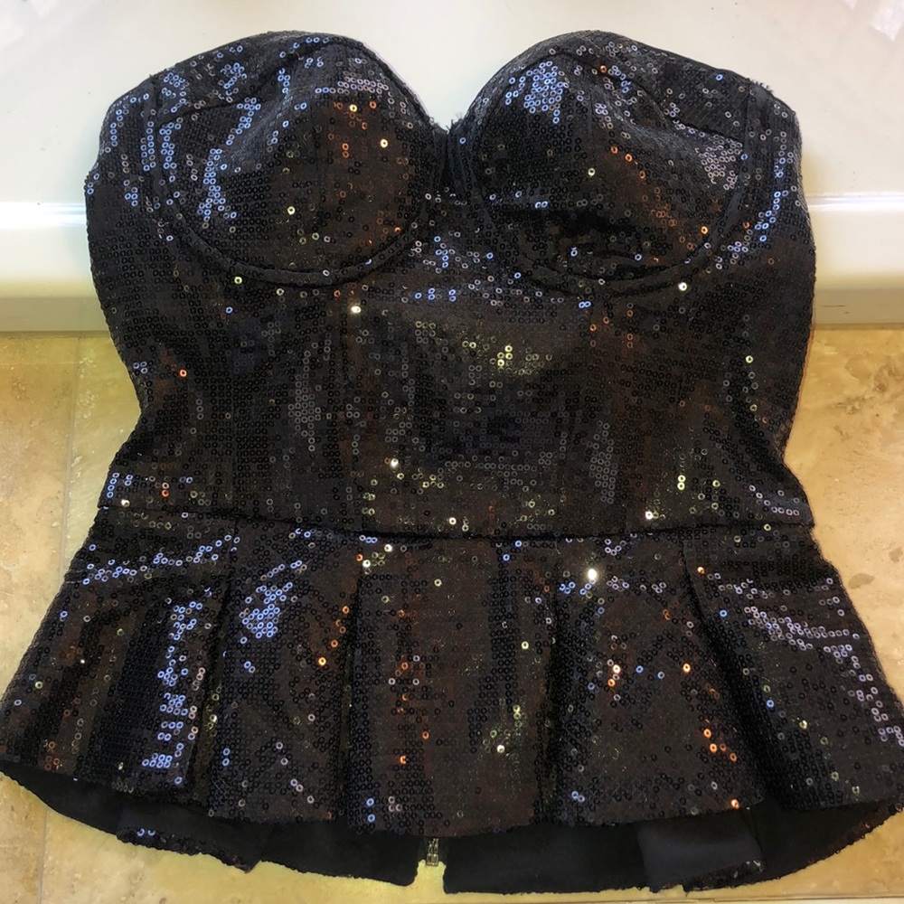 Bebe Sparkle Strapless Top